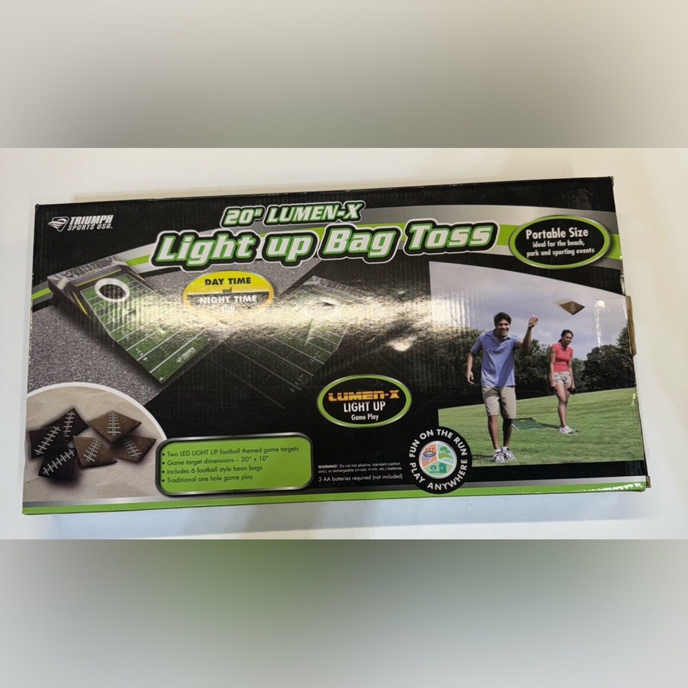 NIB! 20” Lumen-X Light Up Bag Toss Game Day Time or Night by Triumph Sports USA